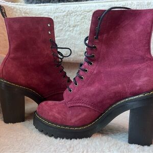 Dr. Martens Kendra Burgundy Suede Boots